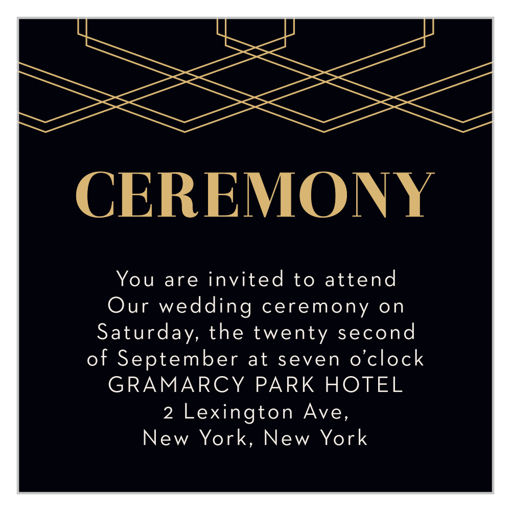 Deco Glam Foil Ceremony Cards