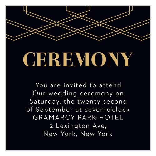 Deco Glam Foil Ceremony Cards