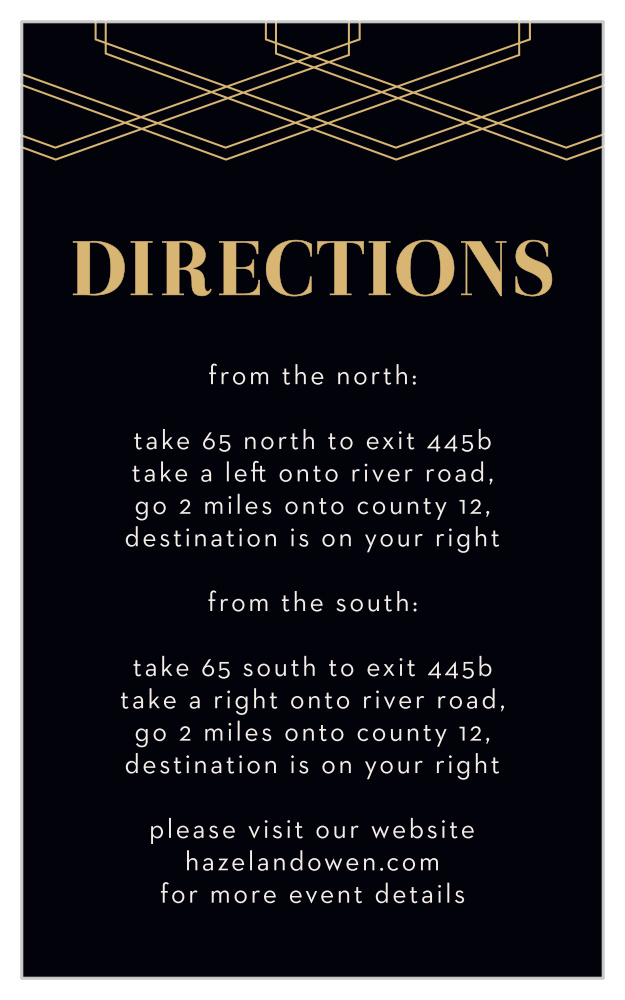 Deco Glam Foil Direction Cards