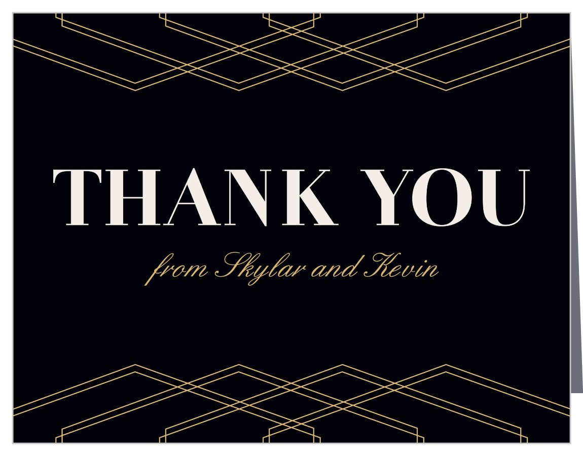 Deco Glam Foil Wedding Thank You Cards