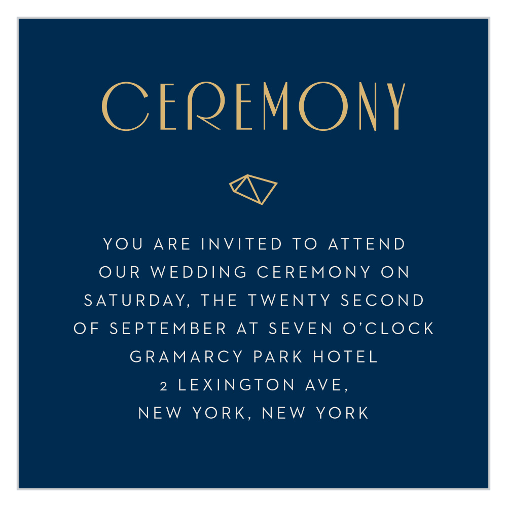 Modern Deco Foil Ceremony Cards
