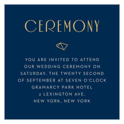 Modern Deco Foil Ceremony Cards