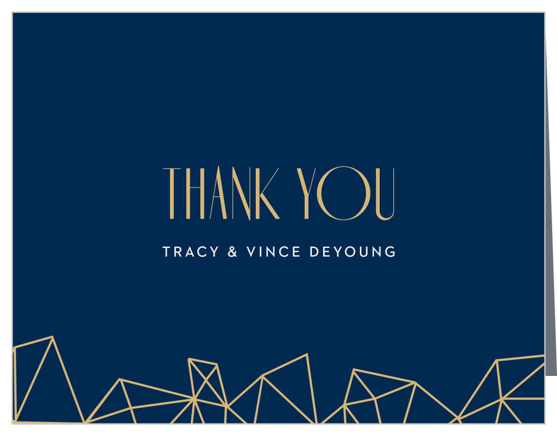 Modern Deco Foil Wedding Thank You Cards