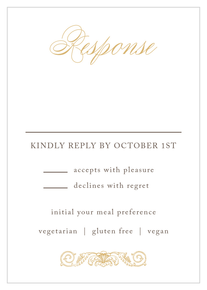 Lace Couture Foil Response Cards