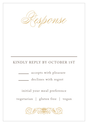 Lace Couture Foil Response Cards