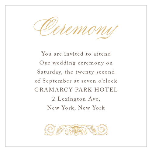 Lace Couture Foil Ceremony Cards