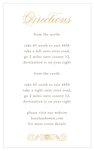 Lace Couture Foil Direction Cards