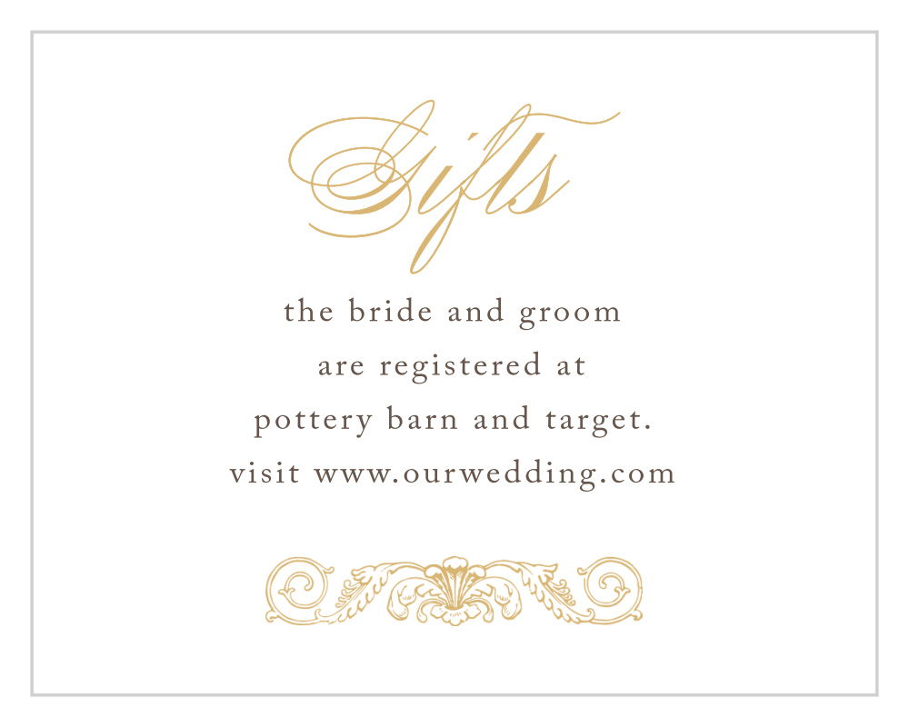 Lace Couture Foil Registry Cards