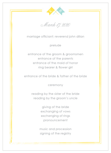 Say Yes Wedding Programs