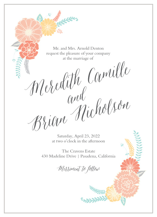 Our Sweet Bloom Wedding Invitations are as bright, cheerful, and lovely as your wedding itself!