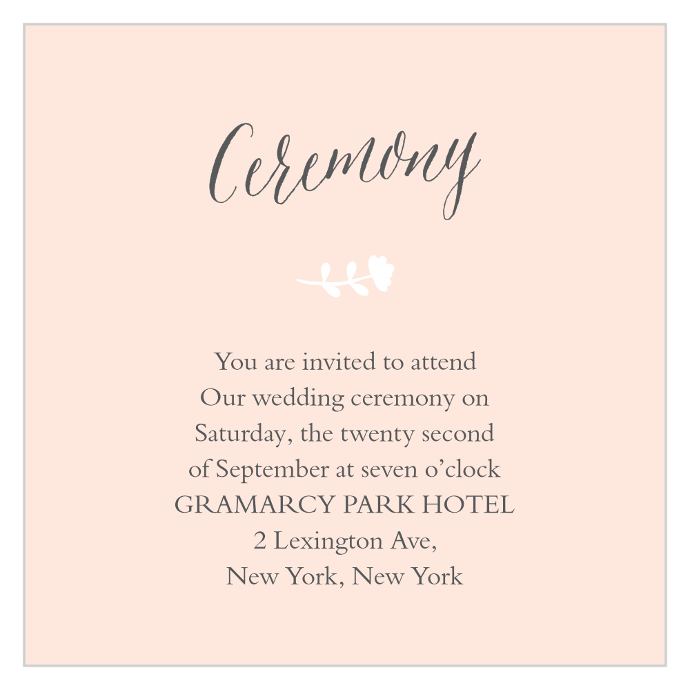Sweet Bloom Ceremony Cards