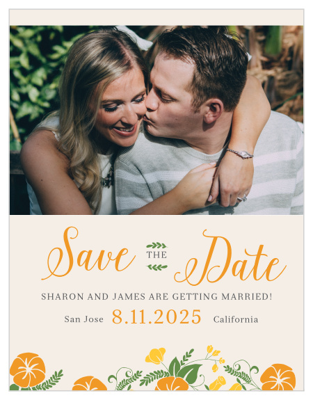 Ensure that your friends and family know when your wedding will be using the Vintage Blossom Save-the-Date Magnets.