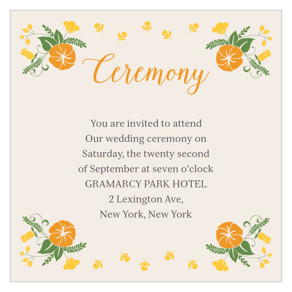 Vintage Blossom Ceremony Cards