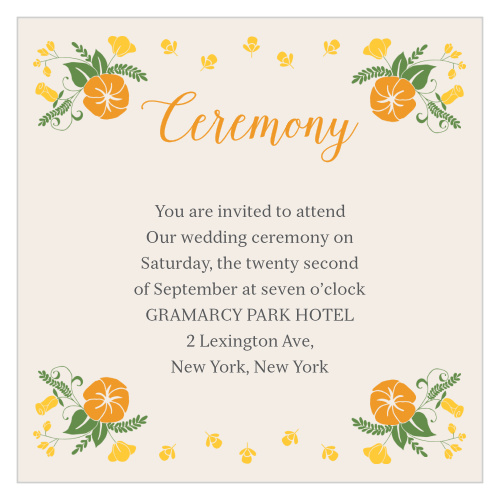 Vintage Blossom Ceremony Cards
