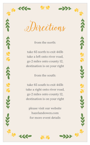 Vintage Blossom Direction Cards
