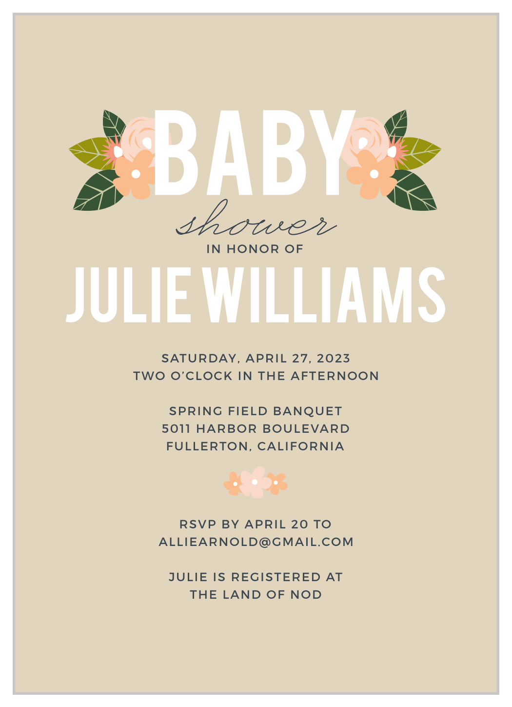 Herbaceous Babe Baby Shower Invitations