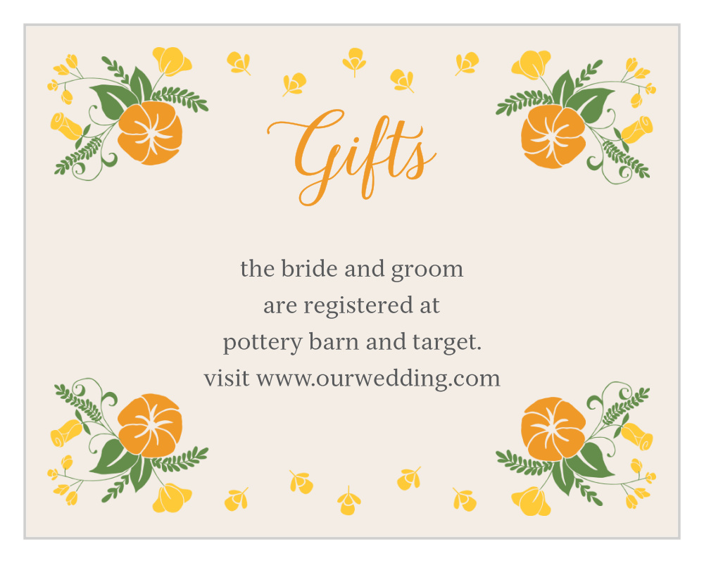 Vintage Blossom Registry Cards