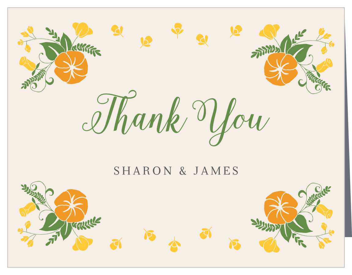 Vintage Blossom Wedding Thank You Cards