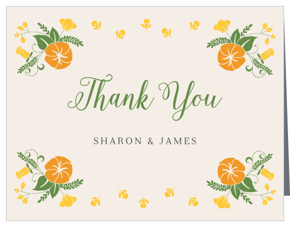 Vintage Blossom Wedding Thank You Cards