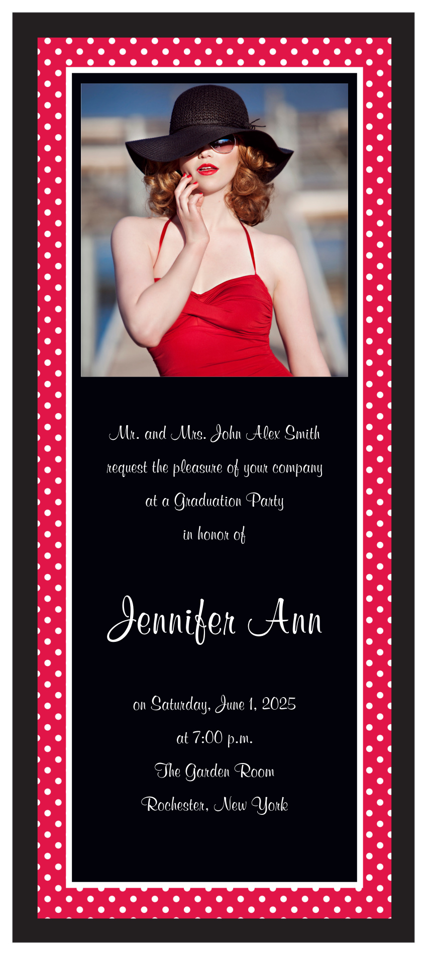 Polka Dot Tea Graduation Announcement