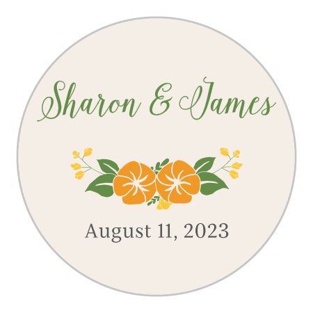 Vintage Blossom Wedding Stickers
