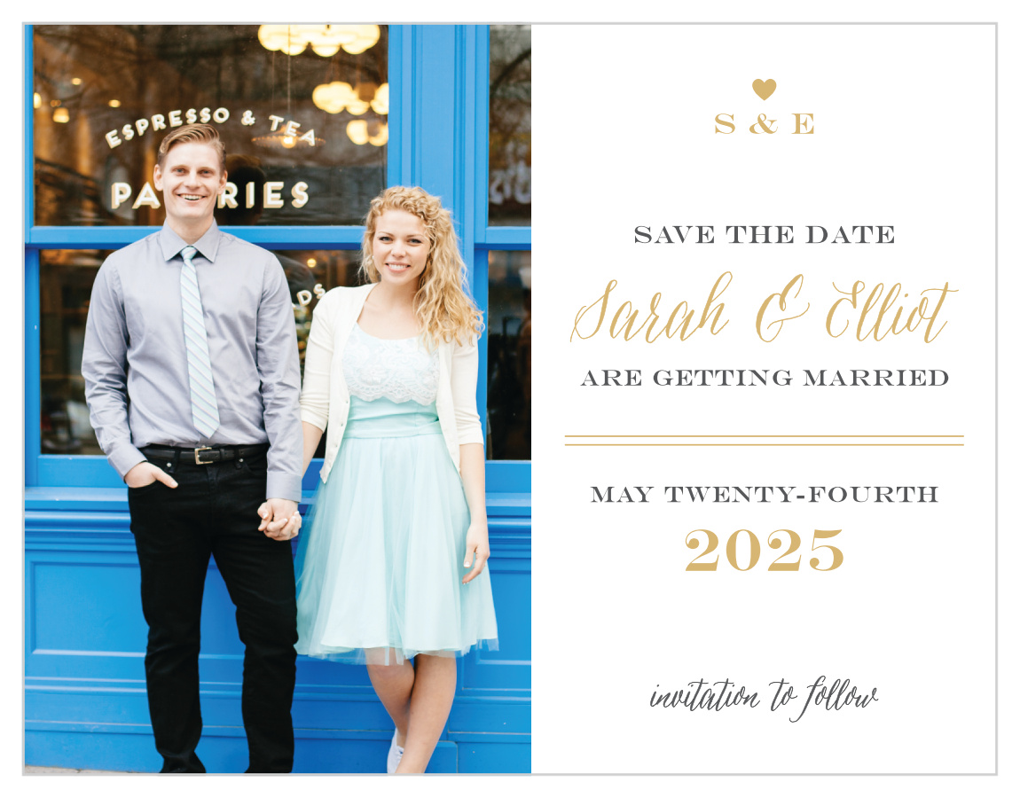 Rustic Chic Foil Save the Date Magnets