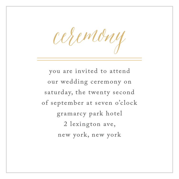 Rustic Chic Foil Ceremony Cards