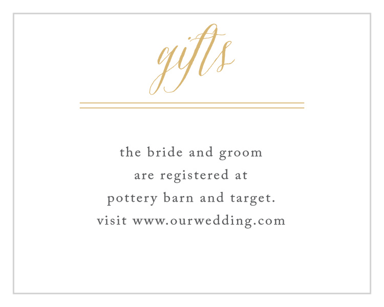 Rustic Chic Foil Registry Cards
