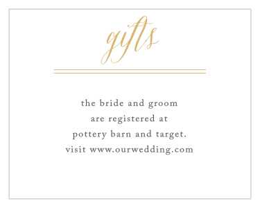 Rustic Chic Foil Registry Cards