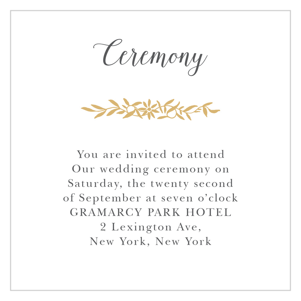 Full Bloom Foil Ceremony Cards