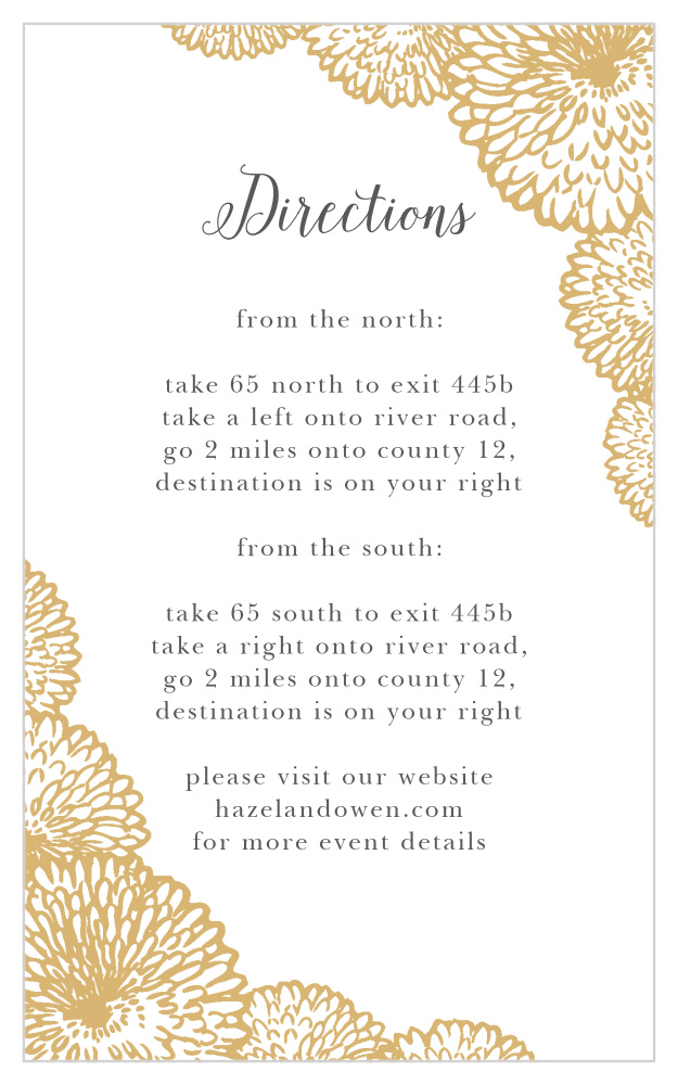 Full Bloom Foil Direction Cards