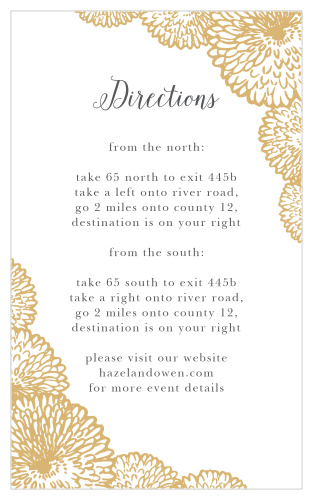 Full Bloom Foil Direction Cards