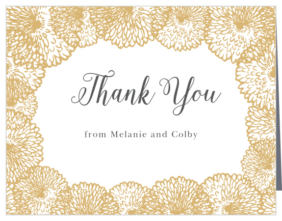 Full Bloom Foil Wedding Thank You Cards