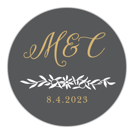 Full Bloom Foil Wedding Stickers
