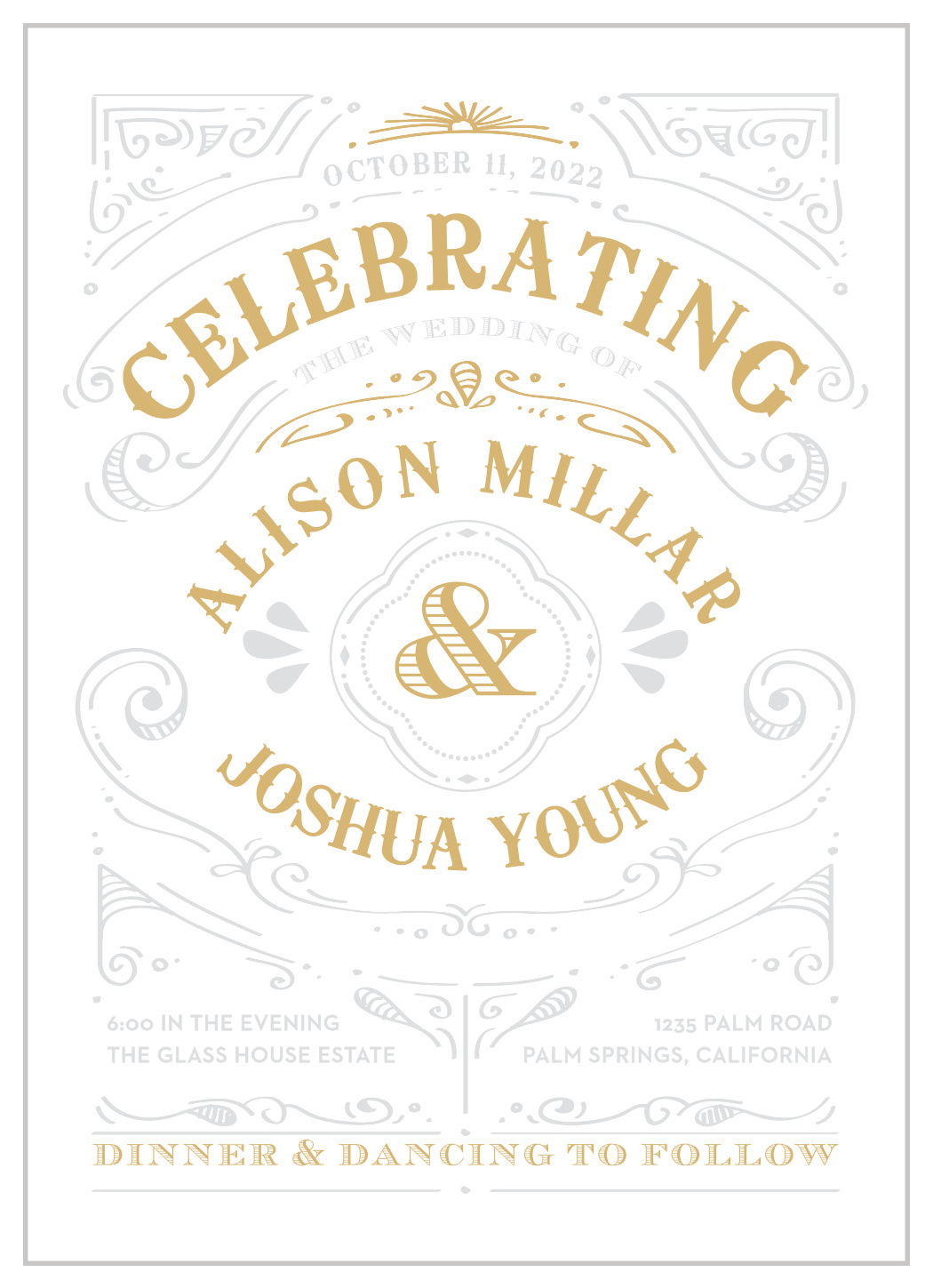 Cheerful Celebrations Foil Wedding Invitations