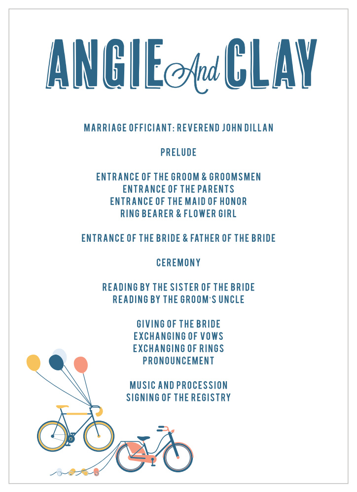 City Life Wedding Programs