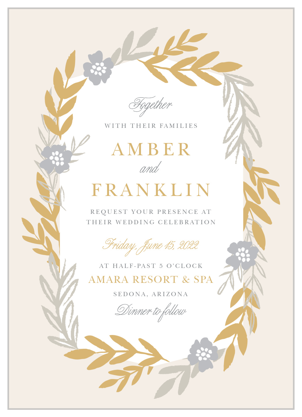 Glimmering Garland Foil Wedding Invitations