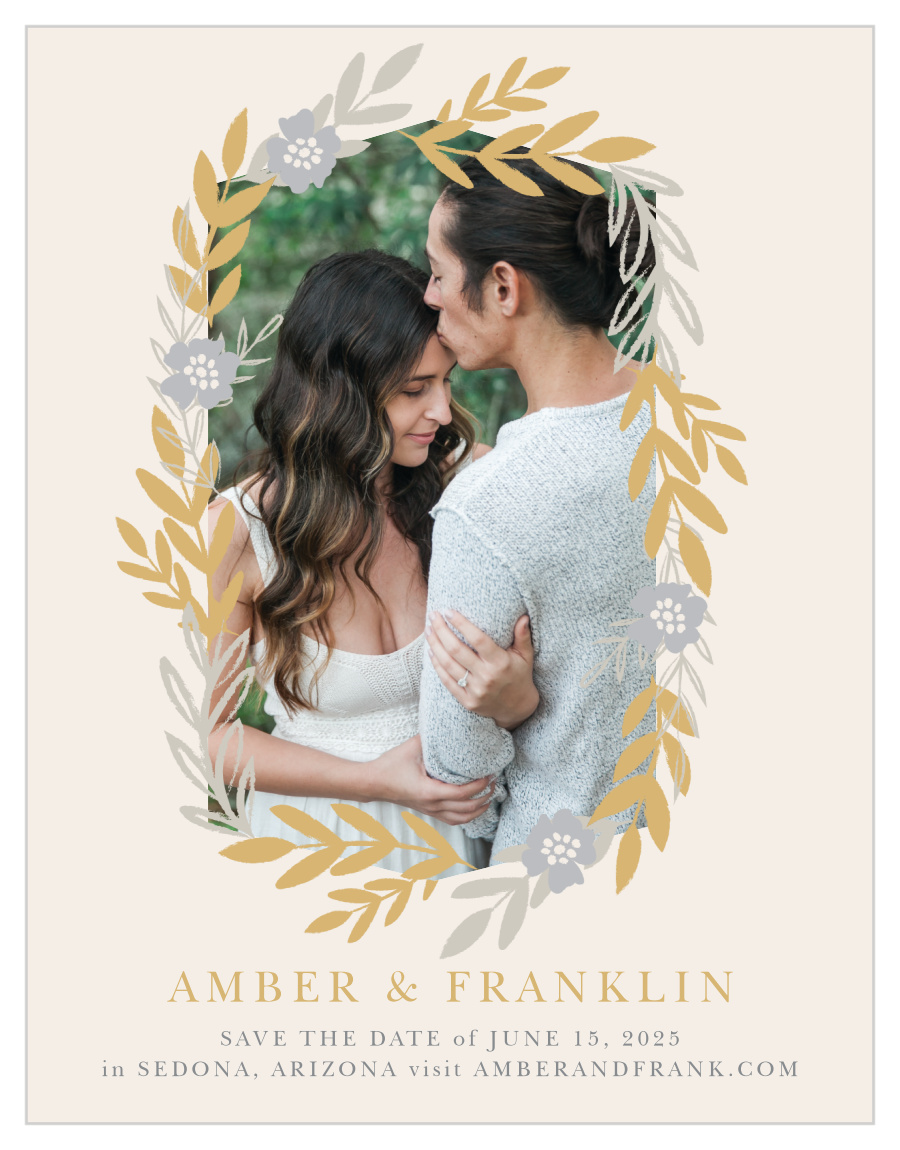 Glimmering Garland Foil Save the Date Magnets