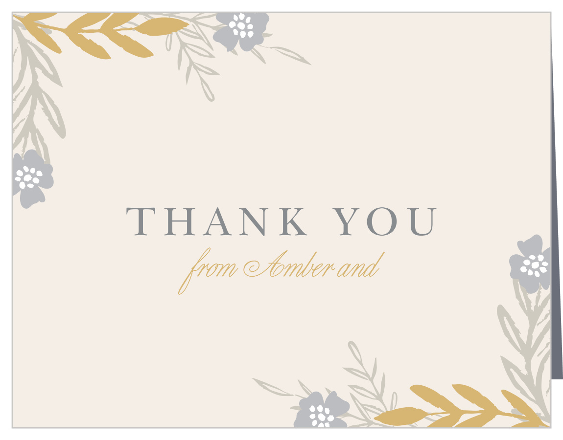 Glimmering Garland Foil Wedding Thank You Cards