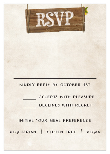Rustic Heartchery Response Cards