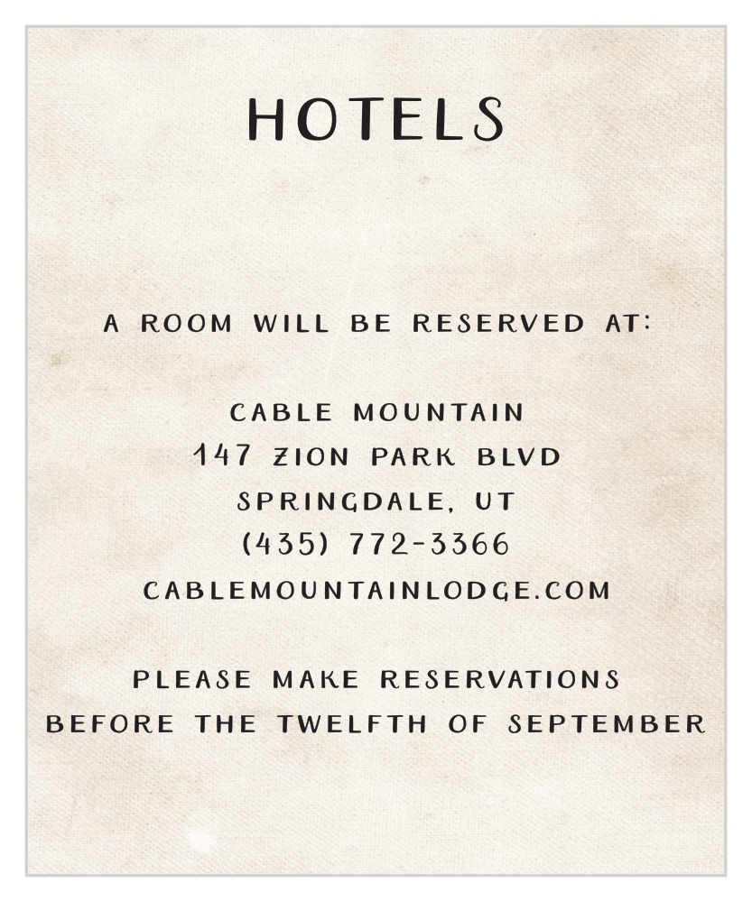 Rustic Heartchery Accommodation Cards