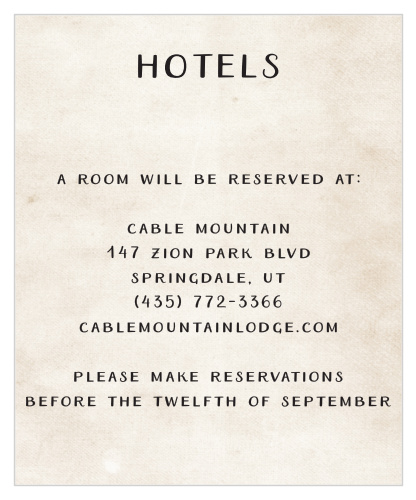 Rustic Heartchery Accommodation Cards
