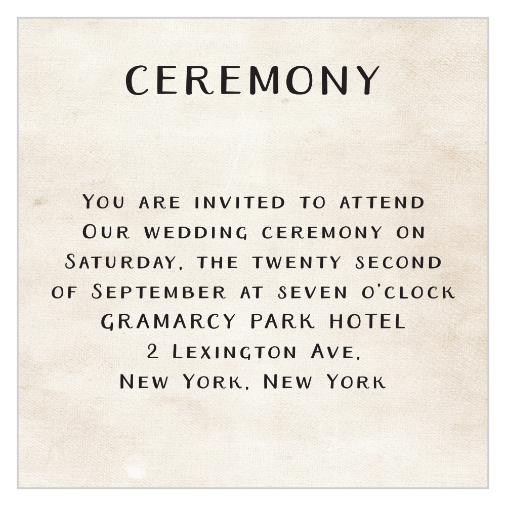 Rustic Heartchery Ceremony Cards