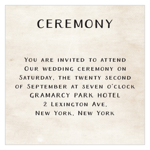 Rustic Heartchery Ceremony Cards