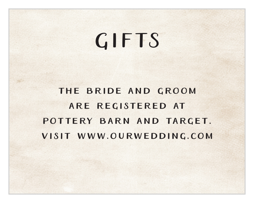 Rustic Heartchery Registry Cards