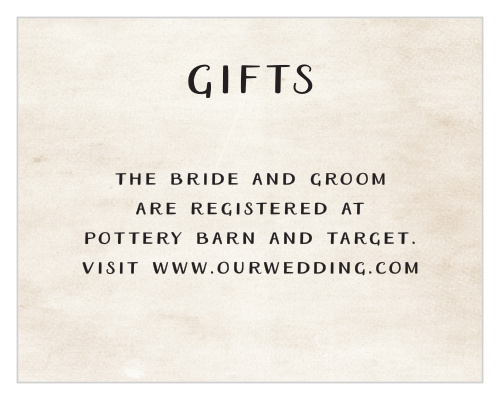 Rustic Heartchery Registry Cards