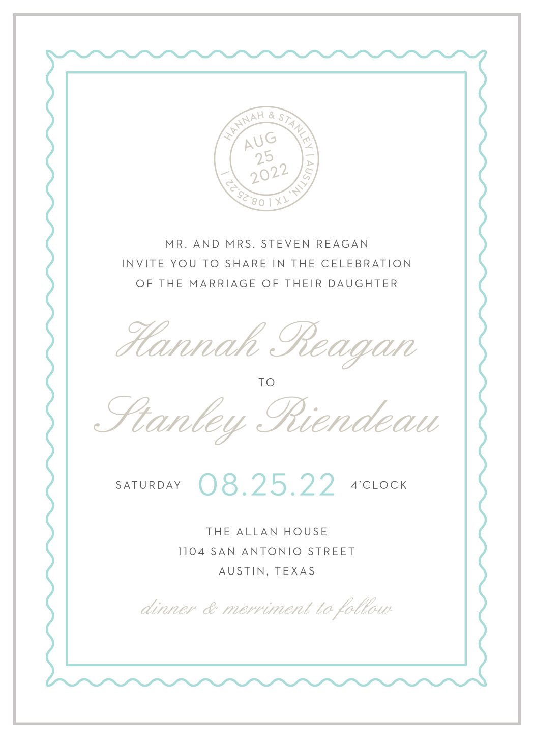 Note Home Wedding Invitations