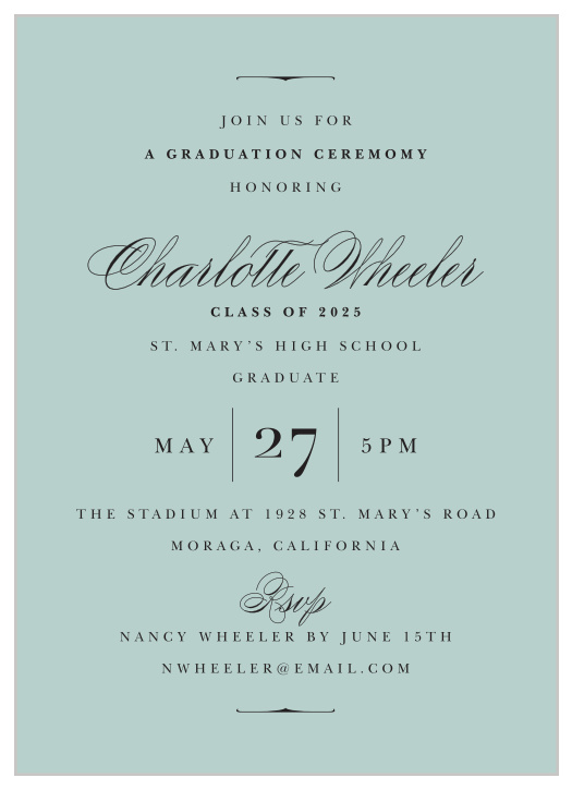 The Vintage Honors Graduation Invitation has an old-world vintage charm with a little bit of modern flair. 
