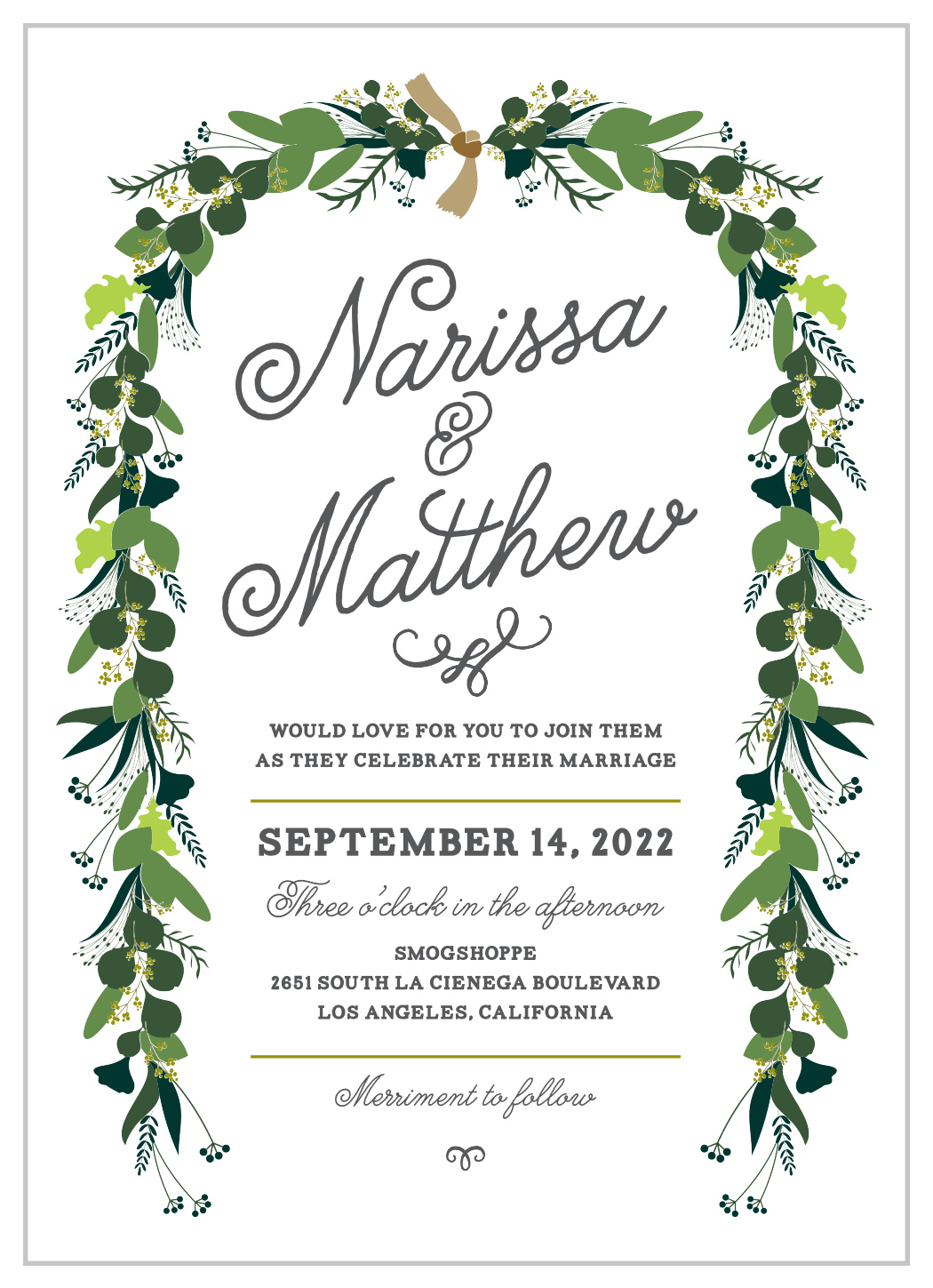 Hanging Garland Wedding Invitations