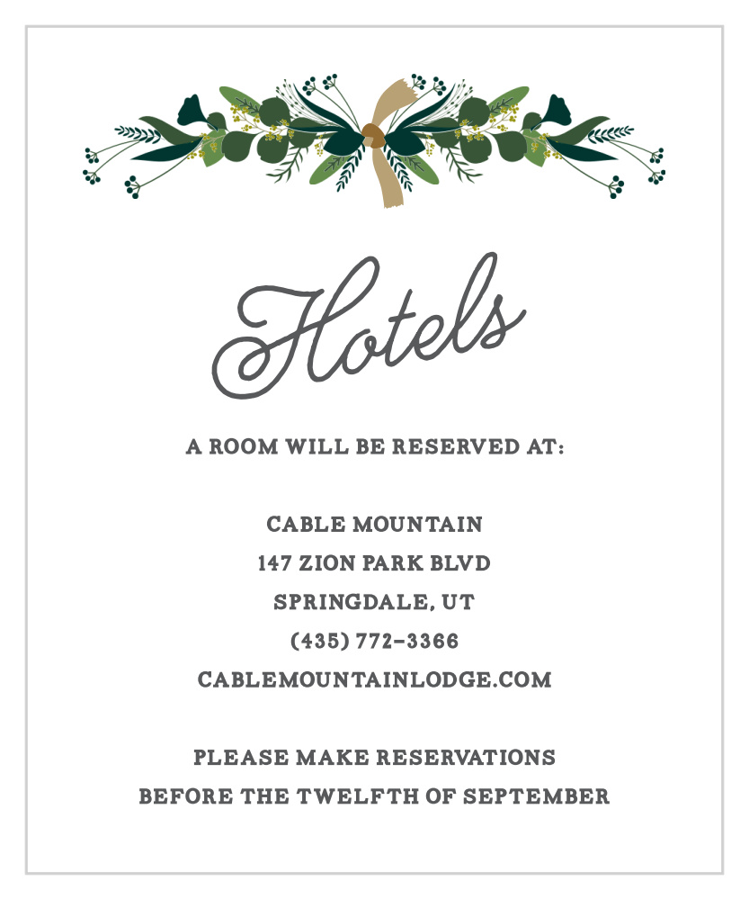 Hanging Garland Accommodation Cards